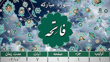 سوره مبارک فاتحه            ترجمه فارسی سوره فاتحه، جزء یک قرآن کریم