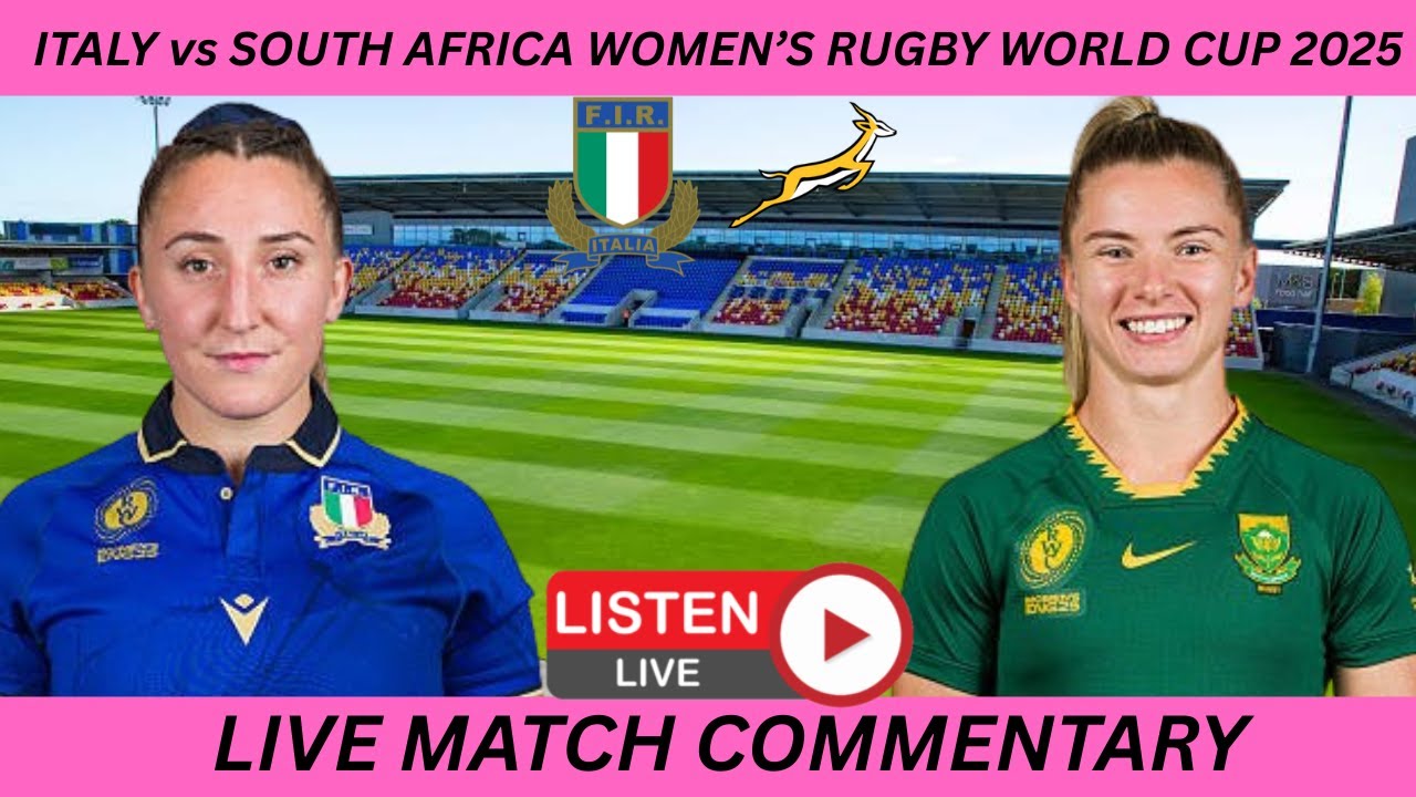 ITALY vs SOUTH AFRICA WOMEN'S RUGBY WORLD CUP 2025 AFRIKAANS Commentary ...