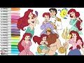 Disney Princess Coloring Book Compilation The Little Mermaid Ariel Eric Flounder King Triton