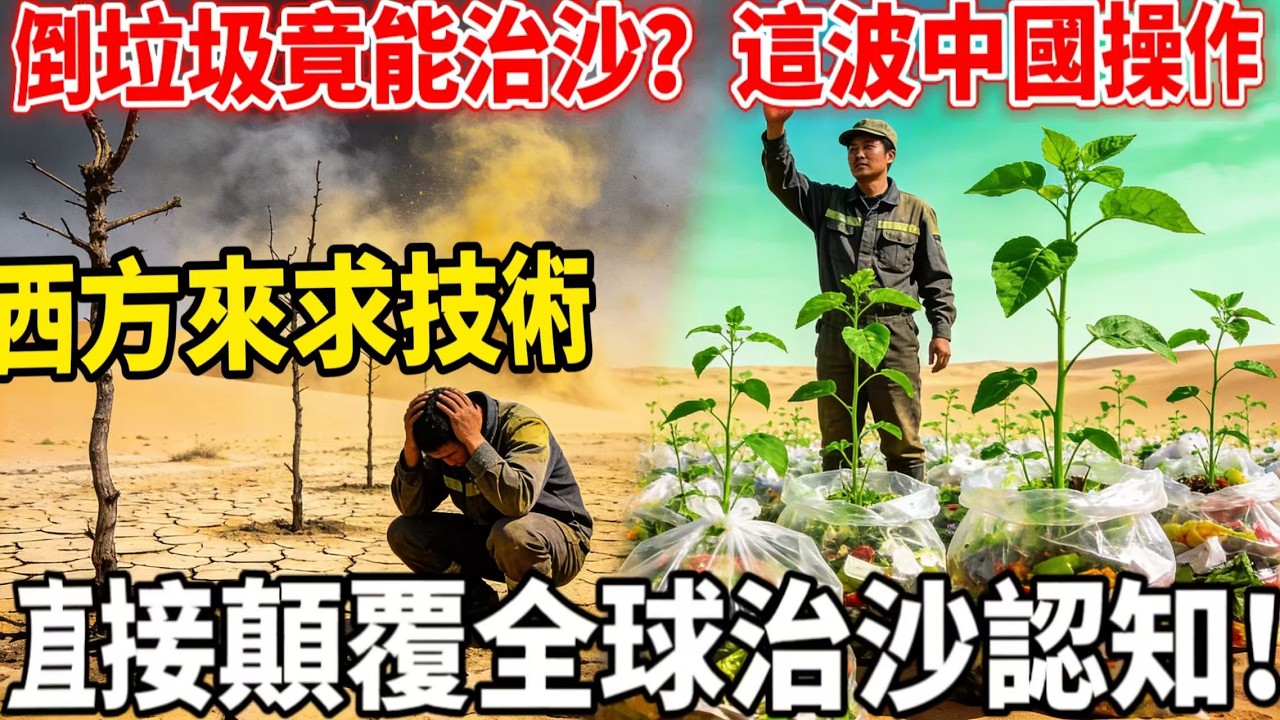 中國神操作！城市臭廚餘垃圾千里治沙，樹苗成活率飆到91%！沙漠變綠洲的生態奇蹟