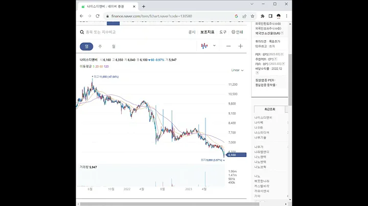 130580나이스디앤비 주가 전망 및 차트 분석
