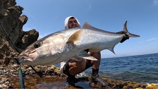 Un Pesce EPICO, pesco una RICCIOLA enorme: Shore Jigging /Spinning in mare.