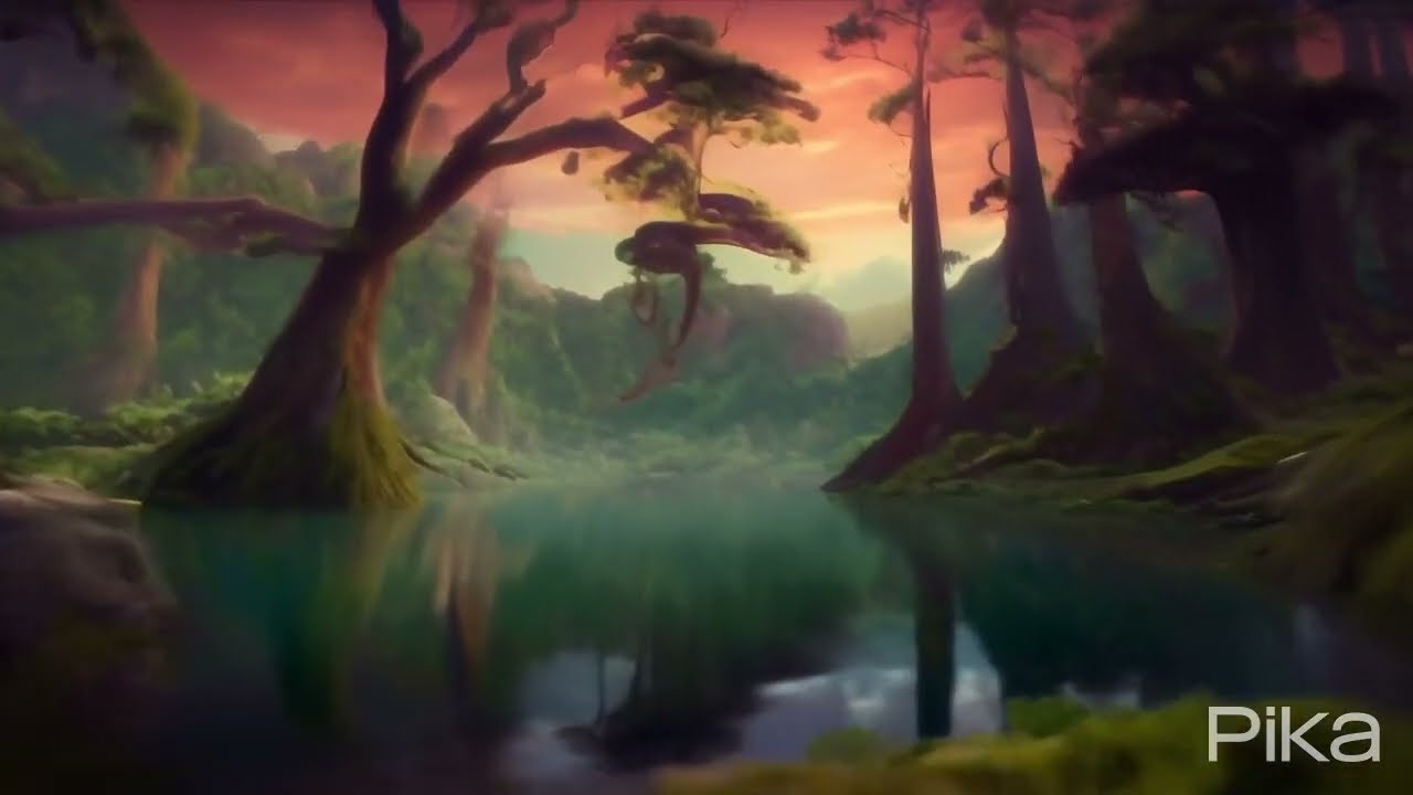 Enchanted Saltwater Mountain Lake: Hyper-Realistic Paradise Scene