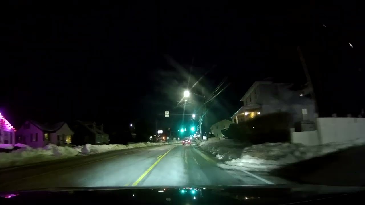 Nighttime drive from Johnston to Lincoln, Rhode Island