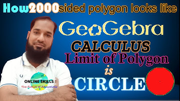 Limit of an inscribed polygon | how 2000 sided polygon looks like | animated of limit in geogebra.