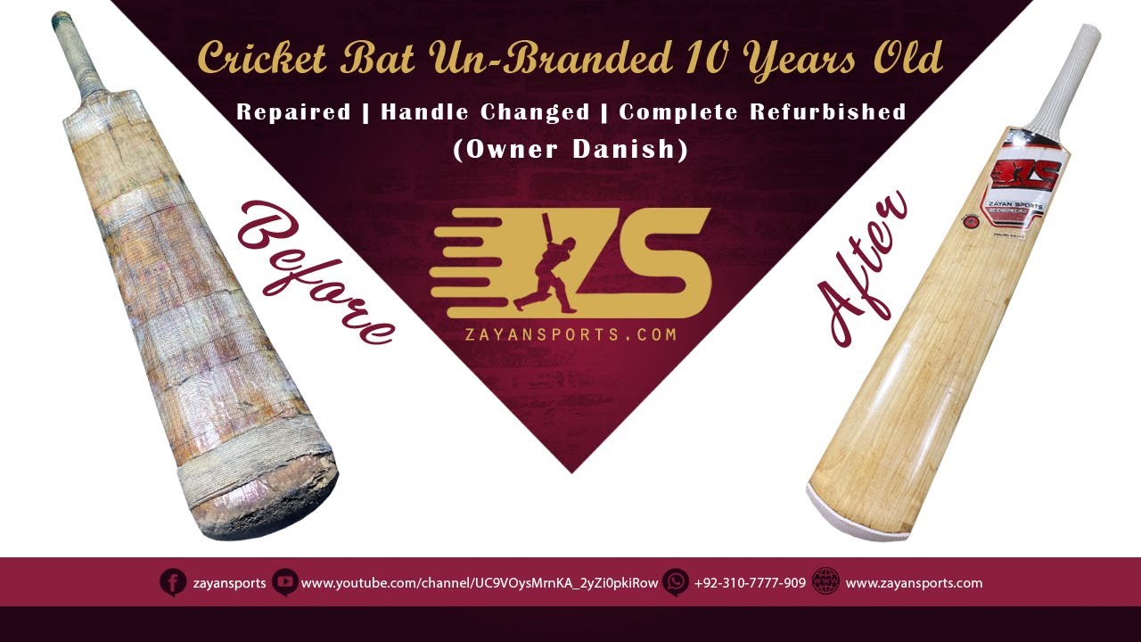 Cricket Bat UnBranded 10 years old Repaired Complete Refurbish Handle Changed (Owner Danish