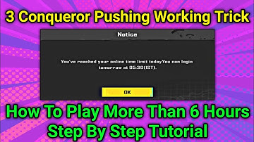 BGMI How to play more than 6 hours - Best Working 3 Conqueror Pushing Tricks