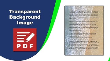 How to make a background image transparent in a pdf file in PDF-XChange Editor