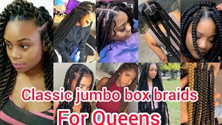 Classic Jumbo Box Braids hairstyles for black Queens | Box braid styles 2026 | Jumbo twist braids