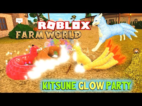 Roblox Farm World Glowing Kitsune Party Upgraded Rare 9 Tailed - kitsune on farm world on roblox