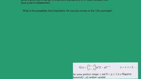 Negative Binomial Worked Example