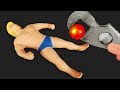 Experiment: Glowing 1000 degree Metal Ball Vs Stretch Armstrong