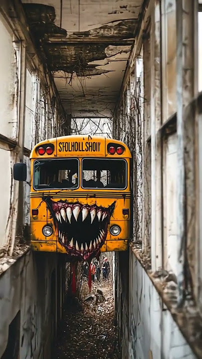 EVIL SCHOOL BUS EATER IS HERE 🤯 #schoolbus #scary #spooky
