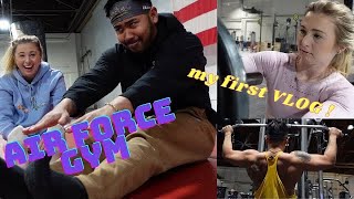 FIRST VLOG// Ez Gym day with Maddie at Offutt Airforce Gym