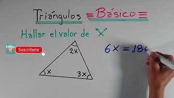 suma de ángulos en un triángulo, ejercicio básico
