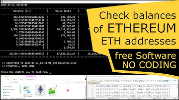 Check Ethereum ETH addresses balances - No coding - FREE software