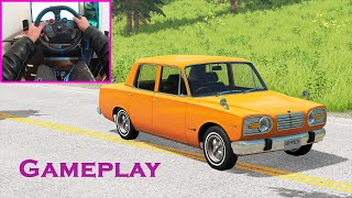 Yellow Lada Car Playing BeamNG.drive with VOLANT the Logitech G Dual-Motor and Shifter