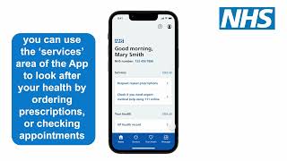 The NHS App Home page