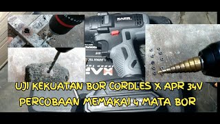 test  3 mode bor cordles x apr 34v |||BOR IMPACK DRILL TERBARU