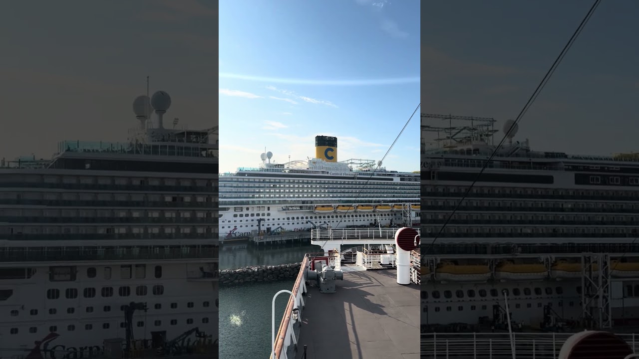 Carnival Firenze from the deck of the Queen Mary #carnivalcruise #firenze