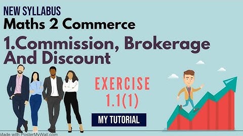 Commission Brokerage And Discount | 12th Commerce | Exercise 1.1 | Sum 1 | New Syllabus |
