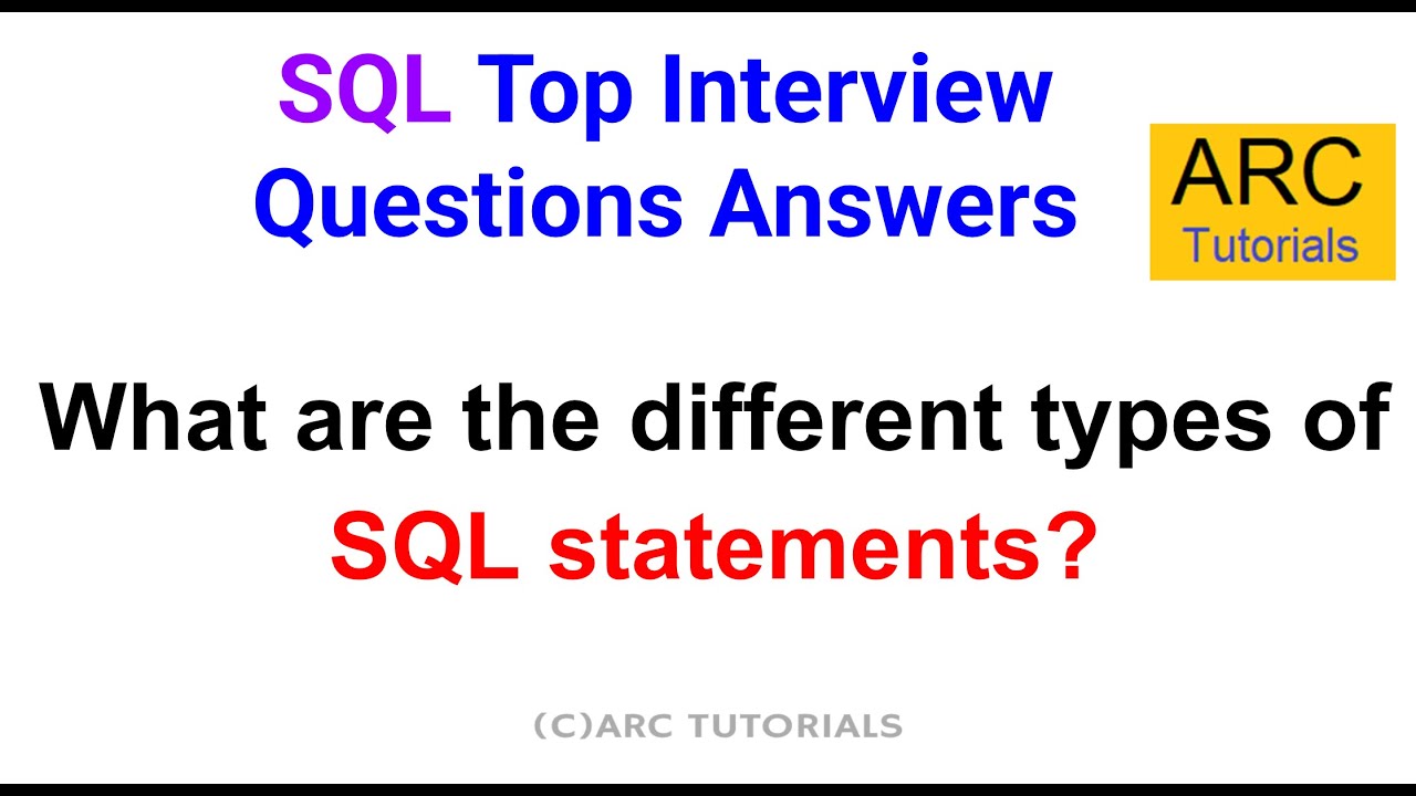 SQL Interview Questions Answers | What Are SQL Statements? (DDL, DML, DCL, TCL) 