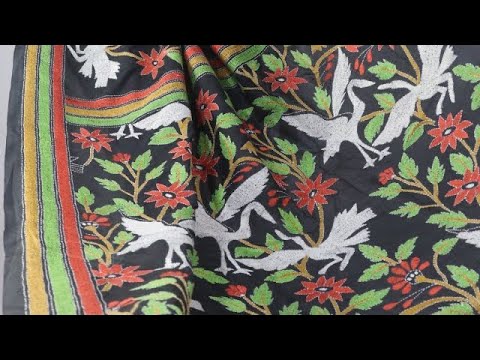 5 most artistic Kantha hand work saree | Buy kantha saree online - video from Luxurionworld