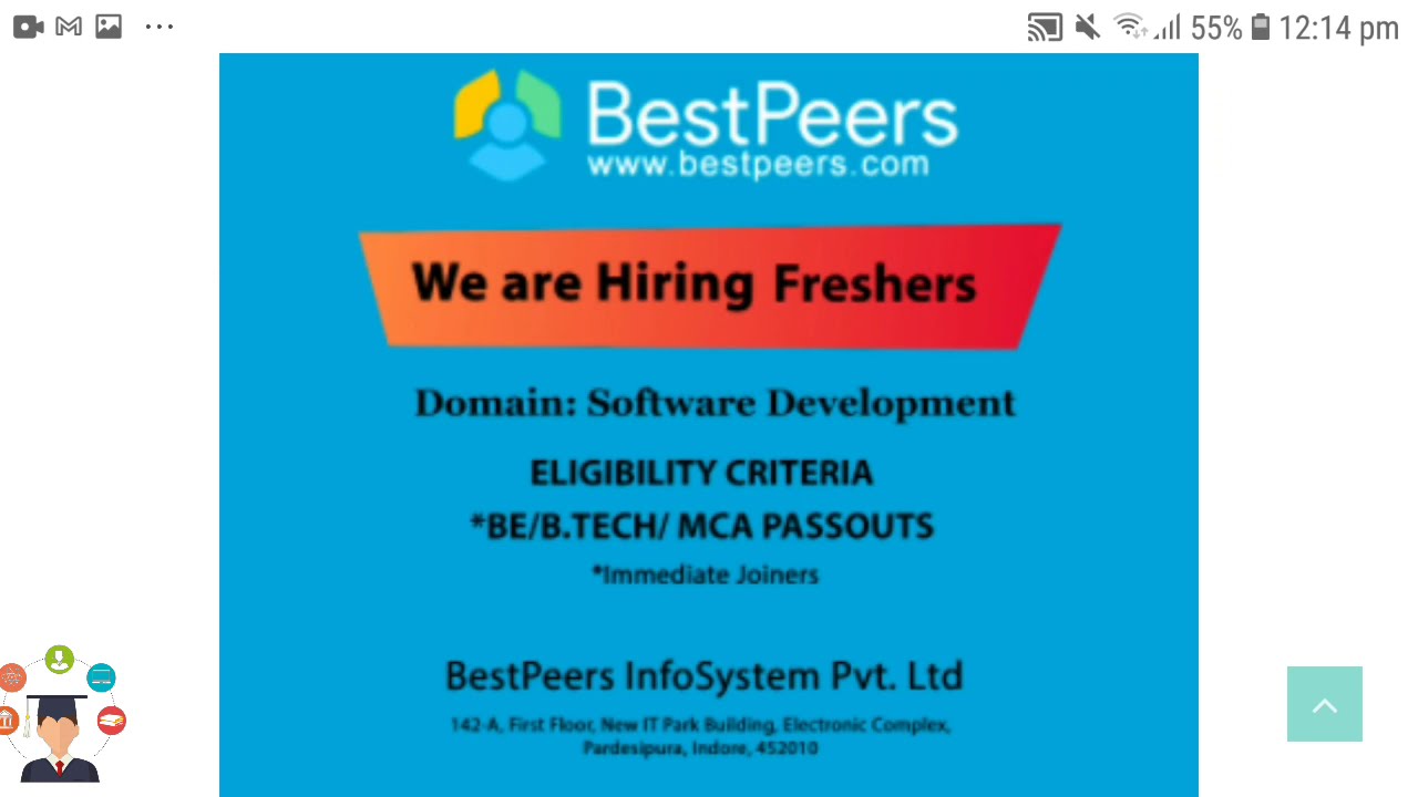 Job openings for b. tech freshers