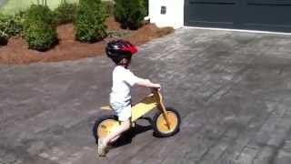 William learns to ride a bicycle without training wheels