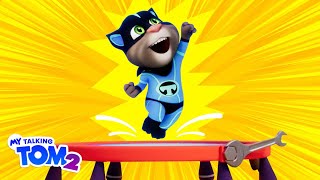 SUPER Trampoline 🦸‍♂️💨 My Talking Tom 2 (NEW Cartoon Trailer) screenshot 1