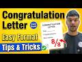 How to Write a Congratulation letter in English | Congratulation Letter Writing Format | badhai