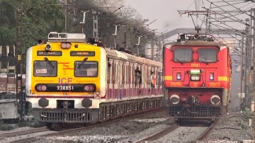 Furious Speedy Trains Crossing | Katwa-Howrah Galloping Local meet Malda Intercity Express | ER