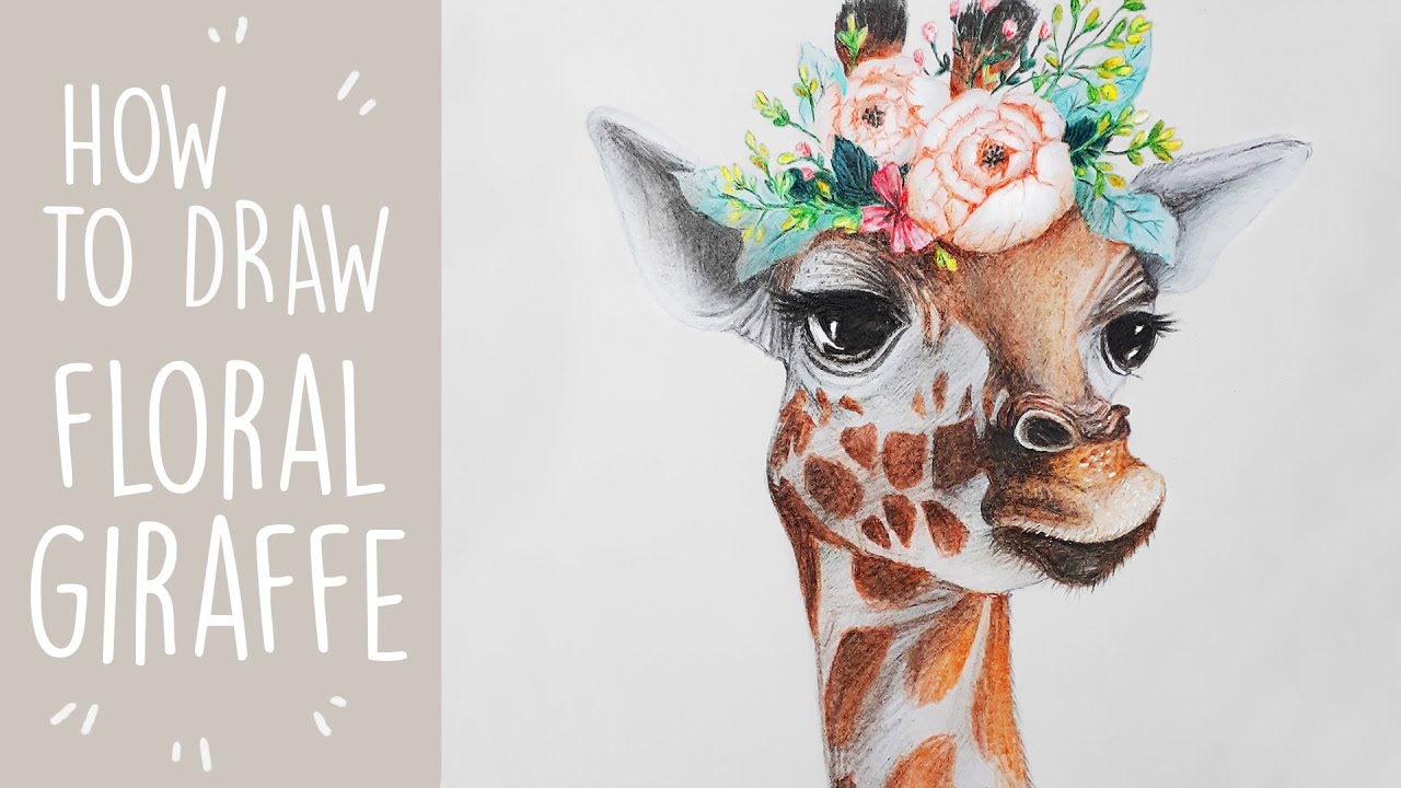 How To Draw A Giraffe With Fl Crown