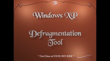 Windows XP : Defragmentation Tool - defrag.exe