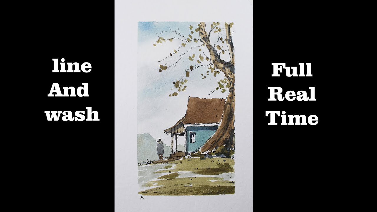 line and wash Full real time Crooked lines Watercolor By Nil Rocha ...