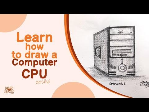 how to draw a Computer CPU easy | computer CPU drawing - YouTube