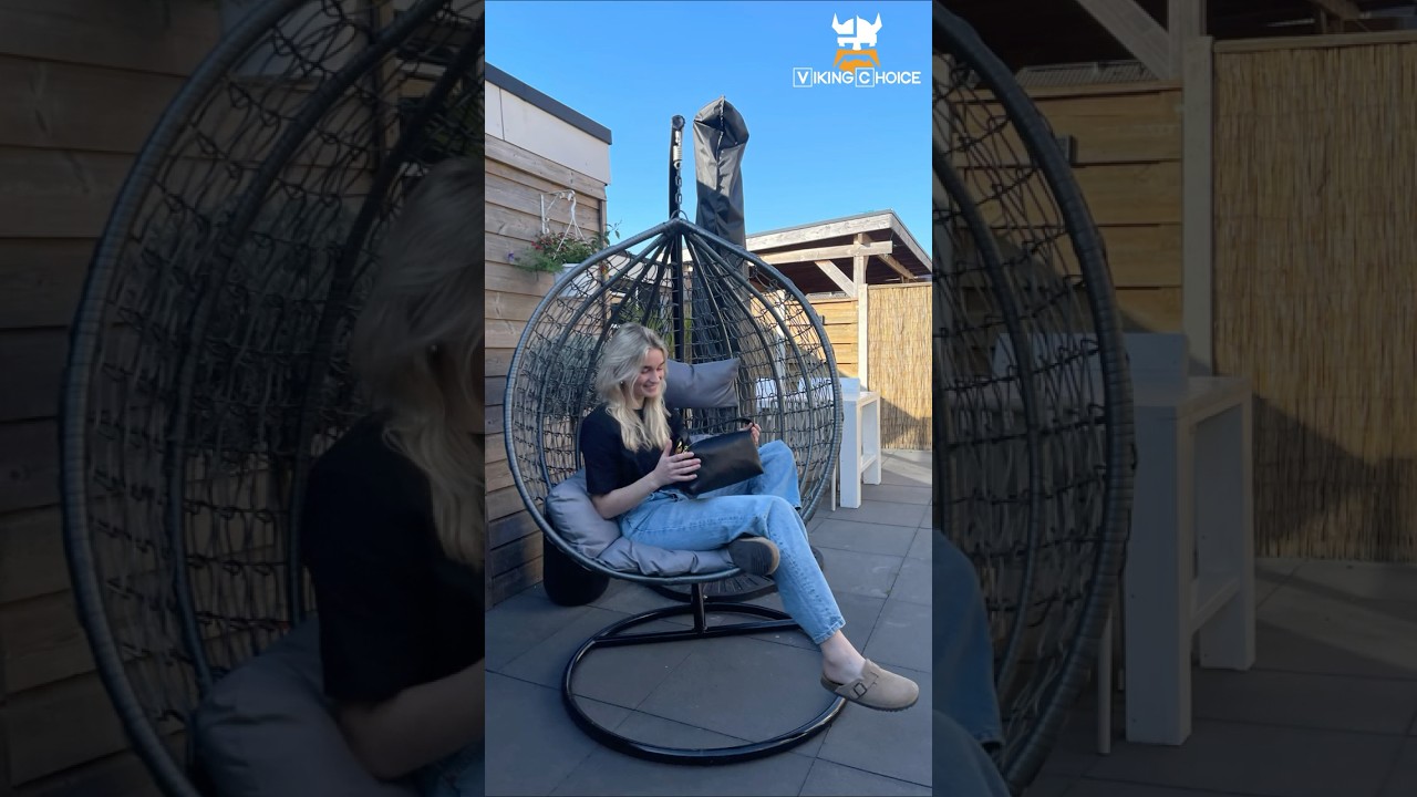 Viking Choice Unboxing: Hanging Egg Chair with Frame – Grey Swing Chair up to 125 kg