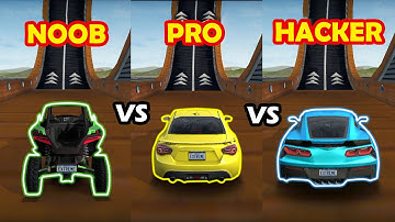Noob VS Pro VS Hacker - Extreme Car Driving Simulator | Ramp Stunt Part#02