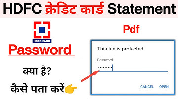 Hdfc Credit Card Statement pdf Password Kya Hota hai ? hdfc statement pdf password