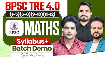 BPSC TRE 4.0 MATHS DEMO CLASS by Sachin Academy live 1pm