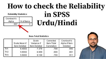 How to check the Reliability of a scale in SPSS- Urdu/Hindi