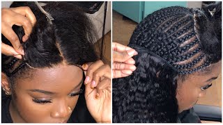 Super natural look! Very Detailed Kinky straight closure hair bundles sew-in install | Eayon hair