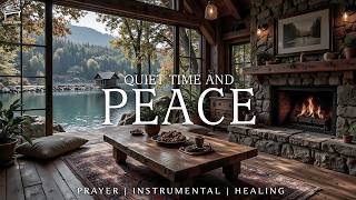 Peaceful Soaking Worship Music | Prayer, Devotional & Relaxation | Fireplace & Scriptures