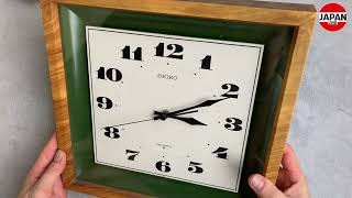 Vintage SEIKO QA563B Quiet Sweep Second Wall clock セイコー クオーツ 掛け時計 四角 木枠 アンティーク レトロ連続秒針