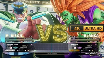 OreSachi_Damon (M. BISON) VS hagemetal (BLANKA) in Street Fighter 5 | 4K 60Fps Gameplay