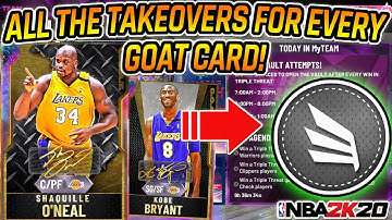 EVERY TAKEOVER FOR EVERY GOAT CARD IN NBA 2K20 MYTEAM! NBA 2K20 MYTEAM HOW TO CHANGE TAKEOVERS!
