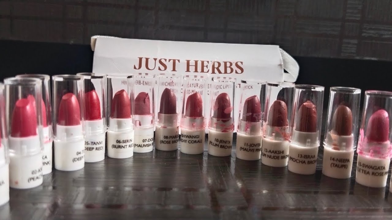 JUST HERBS 16 SHADES OF LIPSTICK REVIEW IN TAMIL💄♥️