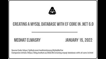 Creating a MySQL Database with EF Core in .NET 6.0