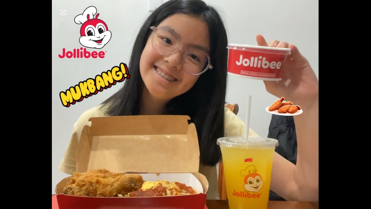 JOLIBEE MUKBANG!!!!! ( Two piece chicken, mashed potatoes 🥔, spaghetti 🍝 and pineapple quencher)