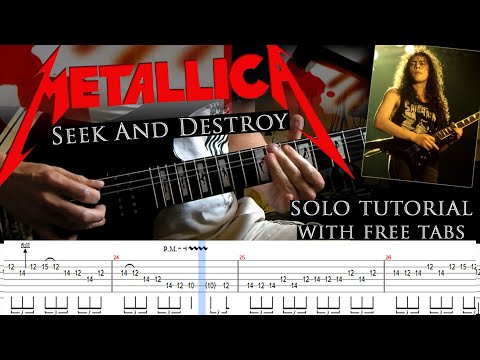 Metallica - Seek And Destroy guitar solo lesson (with tablatures and backing tracks)
